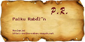 Palku Rabán névjegykártya